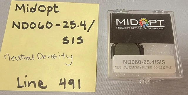 MidOpt ND060-25.4/SiS Neutral Density Filter - Absorptive 25% Transmission