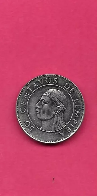 HONDURAS KM84a.1 1991 UNCIRCULATED-UNC MINT-BU   OLD VINTAGE 50 CENTAVOS COIN