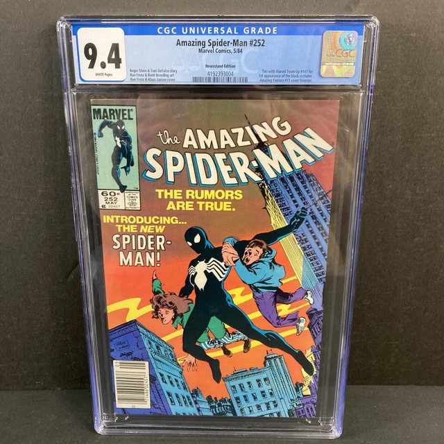 Amazing Spider-Man #252 (Cgc 9.4) Newsstand First Black Costume Marvel Key 1984 2