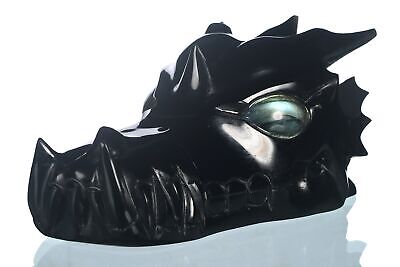 Coleccionables de talla de dragón de obsidiana negro natural de 5,04" curación metafísica #35D