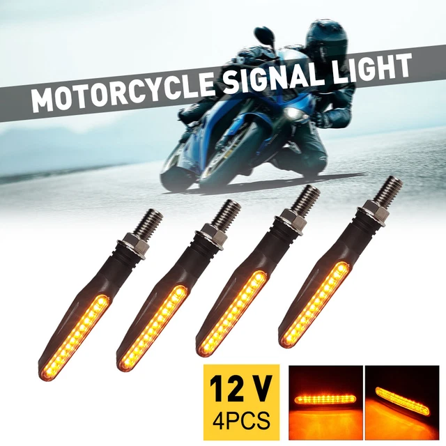 4x Clear Motorcycle LED Turn Signal Lamp Amber Light Super Bright Waterproof New