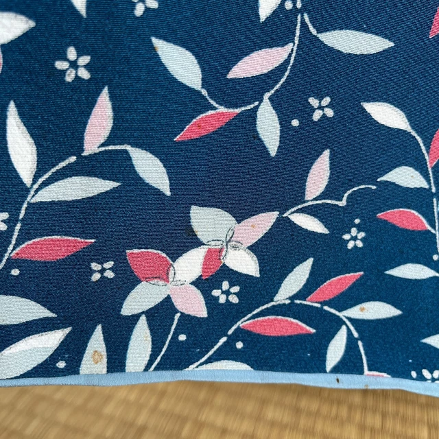 K3011058 Japanese Kimono Silk Komon Navy 3
