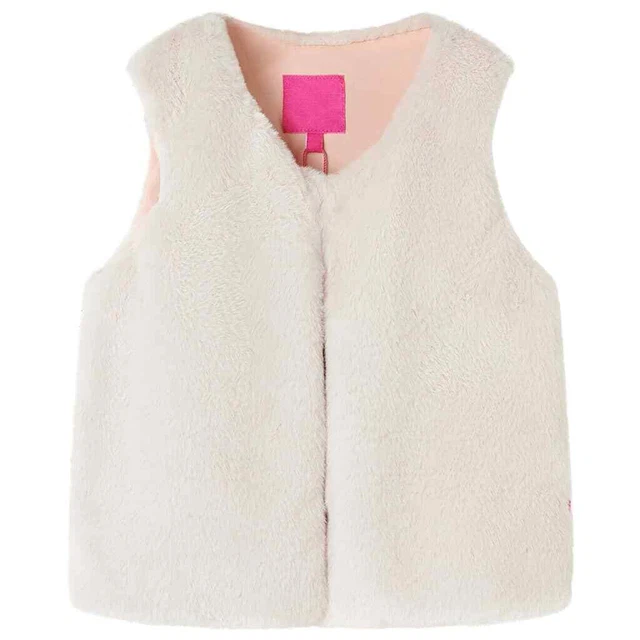 Gilet da Bambina in Pelliccia Sintetica Beige 104 vidaXL