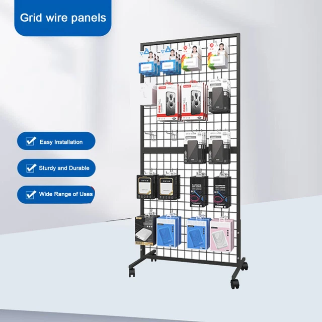 GRIDWALL MESH PANEL Retail Shop Display Rack Shelf Stand Floorstanding