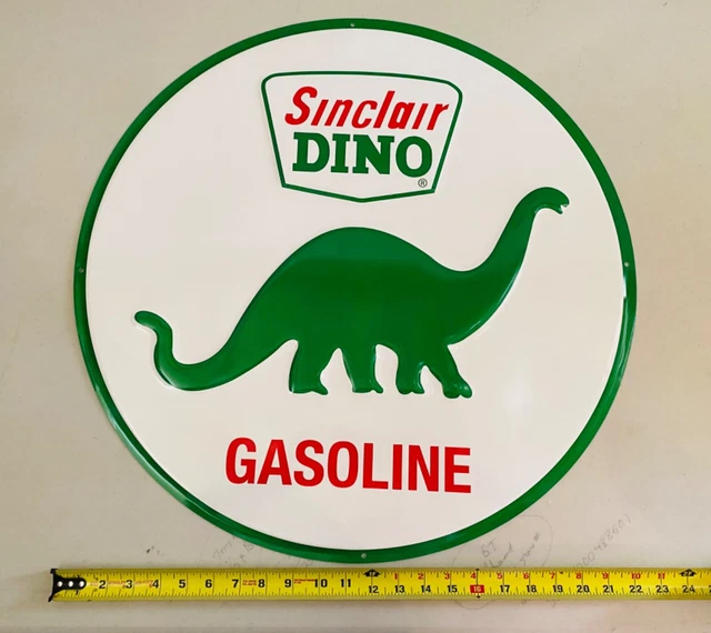 24” Metal SINCLAIR Dino Gas/Oil Sign Garage Art Home Decor Vintage Collectible