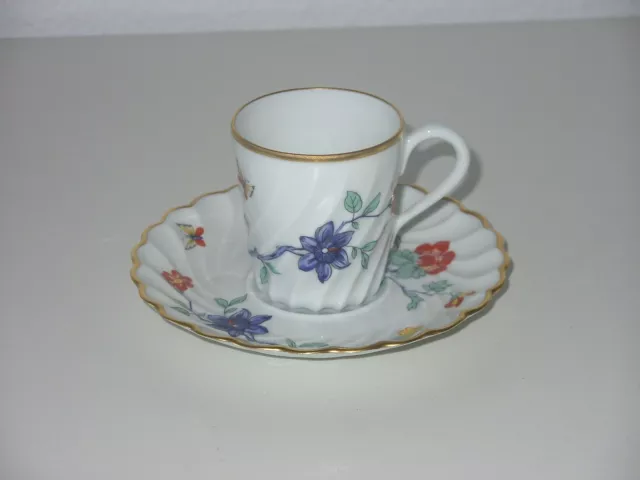 Haviland Limoges Porzellan Frankreich Mokkatasse Blumendekor Sammeltasse