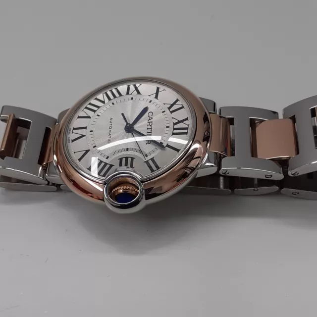 W/Box Cartier Ballon Bleu 36 mm Steel 18K Rose Gold Automatic Watch 3954 3