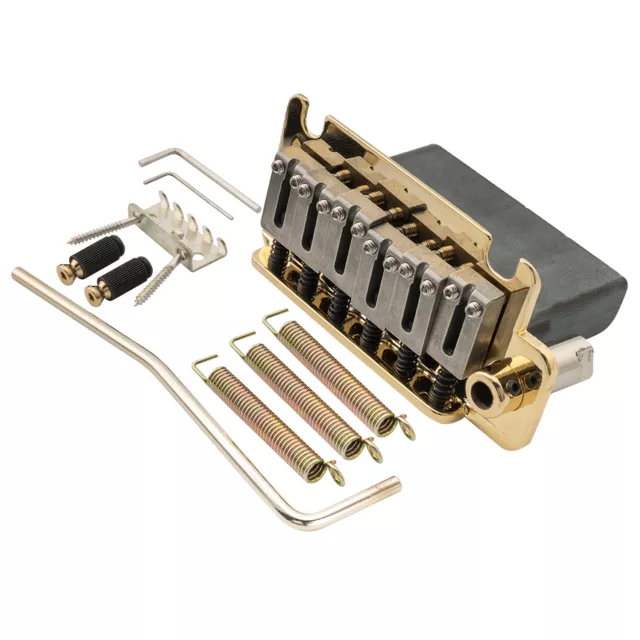 Musiclily Pro Gold 52.5mm Steel Saddle Block Guitar Tremolo Bridge For USA Strat