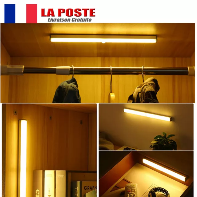 Alyvisun Lampe LED 60CM Rechargeable Armoire Avec Détecteur De