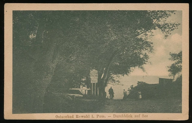 654096) AK Ostseebad Rewahl Krs. Greifenberg Pommern gelaufen 1919