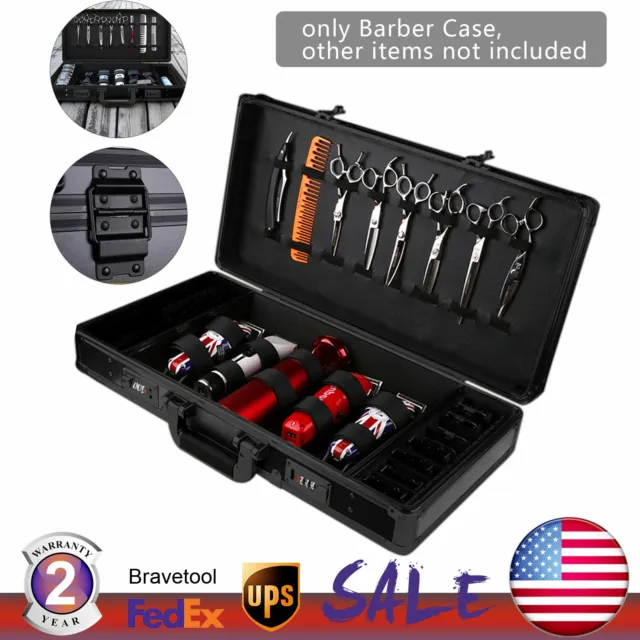 Barber Stylist Suitcase Carrying Case Box For Clippers Trimmers Scissors Combs