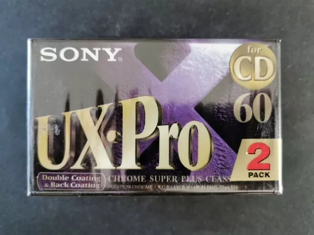 Sony UX. Pro 60 - Pack 2 Cassettes - Neuf Emballé Chrome Super Plus Class