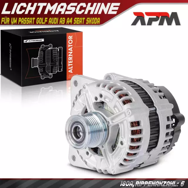 Lichtmaschine Generator 180A für VW Passat Golf Audi A3 A4 Seat Alhambra Skoda