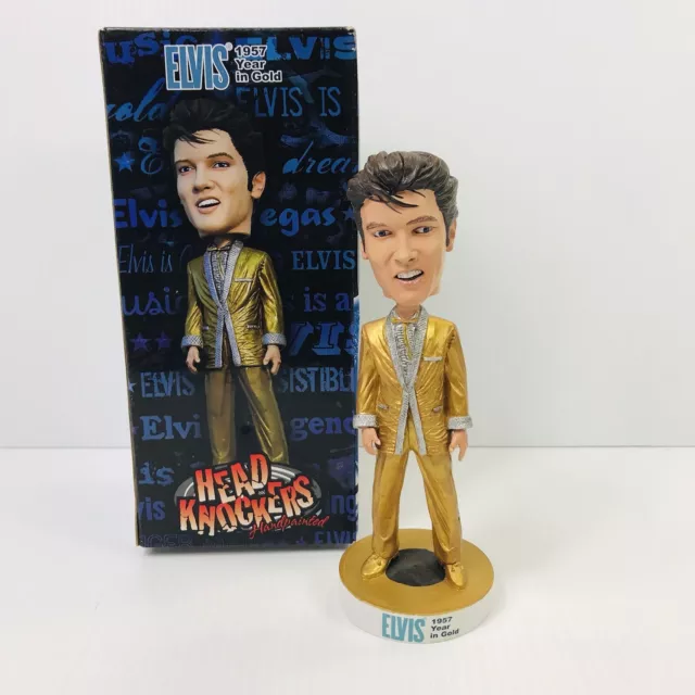 NECA Head Knocker Elvis Presley 1957 Year In Gold Handpainted Figure