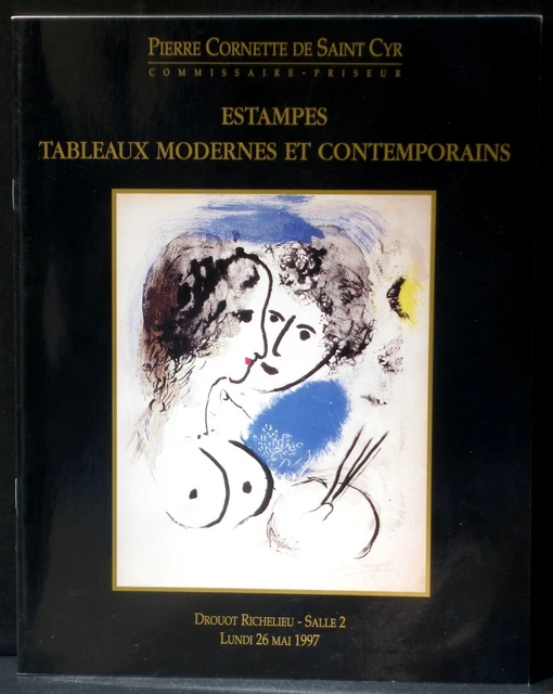 Catalogue Drouot Cornette de Saint Cyr 26 mai 1997 Tableaux modernes et contemp