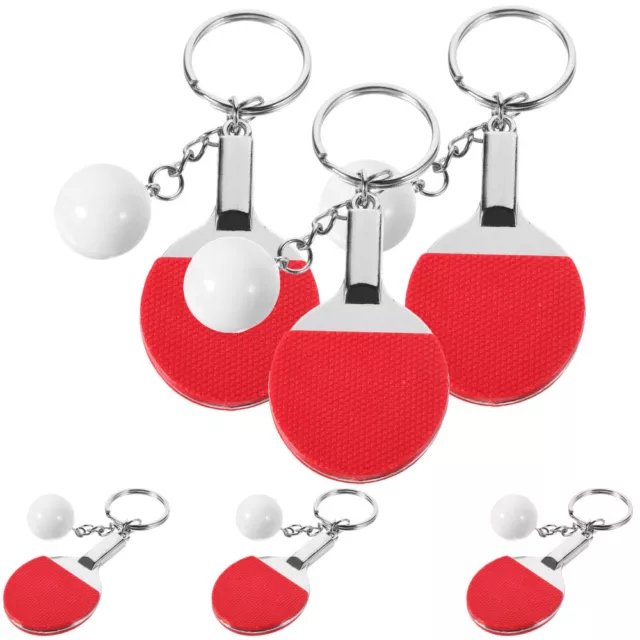 6Pcs Small Table Tennis Keychains Decorative Mini Keychains Pendants Souvenir