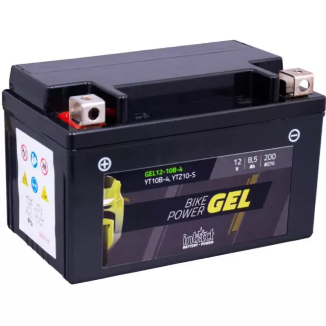 Intact Bike Power GEL Motorradbatterie GEL12-10B-4 8,5 Ah 12V DIN 50922 YTZ10-S