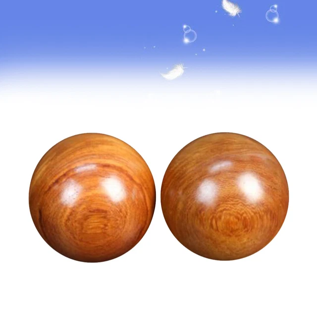 2 Pcs Baoding Balls Hands Acupressure Wooden Hand Use Massage Ball Fitness