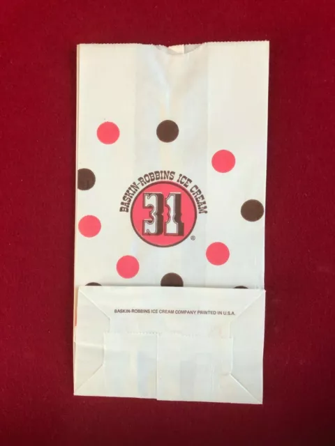 1970's, Baskin-Robbins Ice Cream, "Un-used" Paper Bag   (Scarce / Vintage)