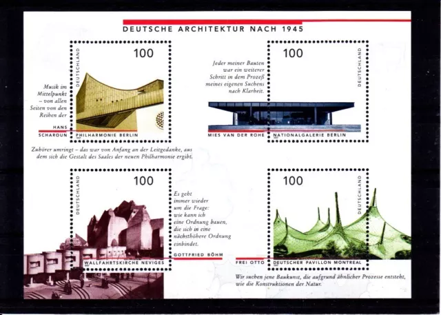 Briefmarken Bund.Mi.Nr.1906-1909 Bl.37 postfr.