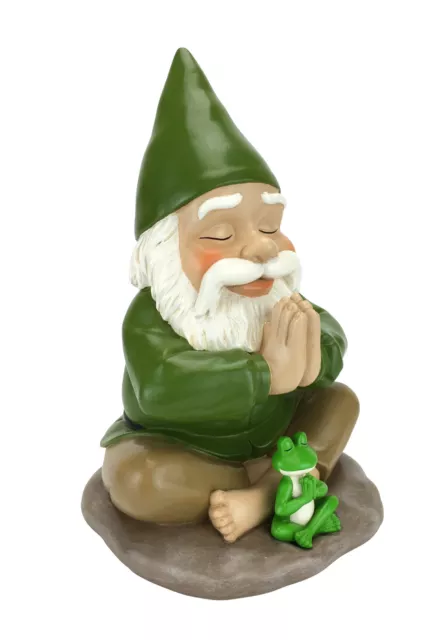 Fairy Garden Gnome ZEN GNOME and Zen Frog - Namaste– Tranquility & Peacefulness 2