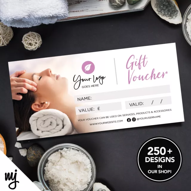 Custom Printed Business Gift Vouchers | Massage Masseur Beauty Therapist 03