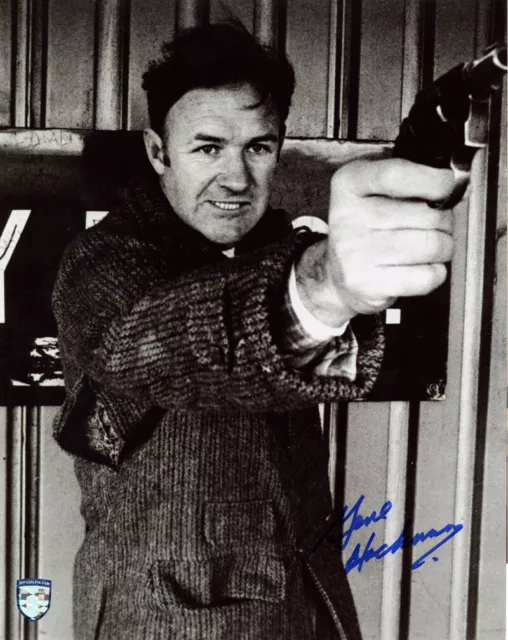 GENE HACKMAN SIGNED 11x14 PHOTO POPEYE DOYLE THE FRENCH CONNECTION BECKETT BAS