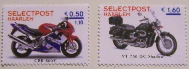 Local (City) Post Haarlem 2001 - 2 stamps Motoren, Motorbikes Honda CBR + Shadow