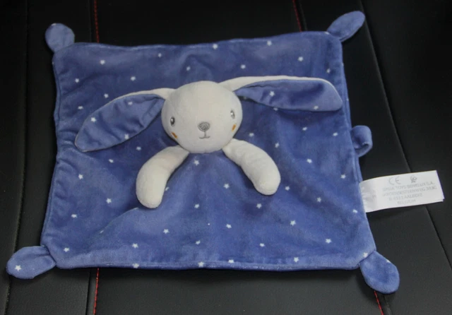doudou plat lapin gris bleu étoile simba état neuf