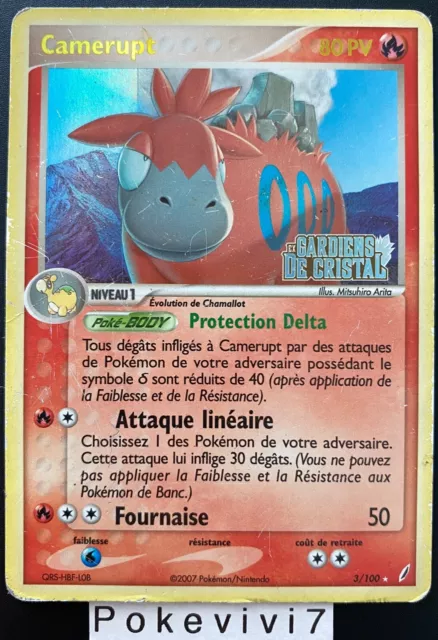 Pokemon Card CAMERUPT 3/100 Holo REVERSE Block EX Crystal Keepers FR