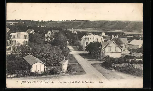 CPA Jullouville-sur-Mer, Vue gènèrale et Route de Bouillon 1915