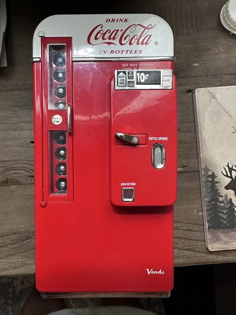 Vendo Coca Cola Metal Mini Vending Machine Musical Coin Bank 1994 CK 20871