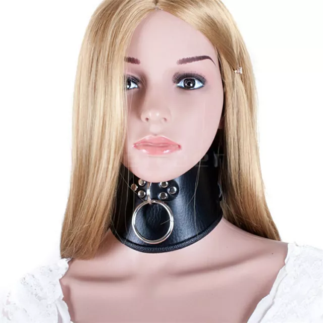 PU Leather Neck Collar Choker Corset Posture Bondage Roleplay Restraints BDSM