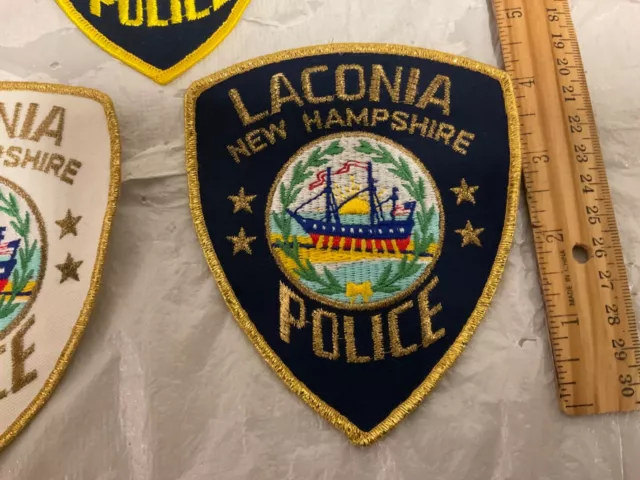 Laconia Police New Hampshire  patches vintage and rare 3 piece set 3