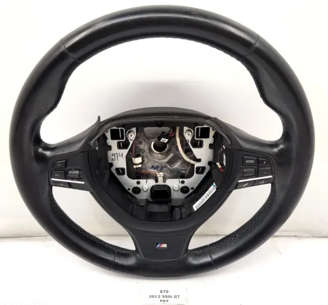 ✅10-14 OEM BMW F01 F07 F10 F12 SPORT M Steering Wheel Black LEATHER W/o Shifters