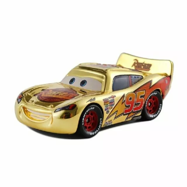 Disney Pixar Cars Golden Lightning McQueen 1:55 Diecast Model Toy Car Loose Gift