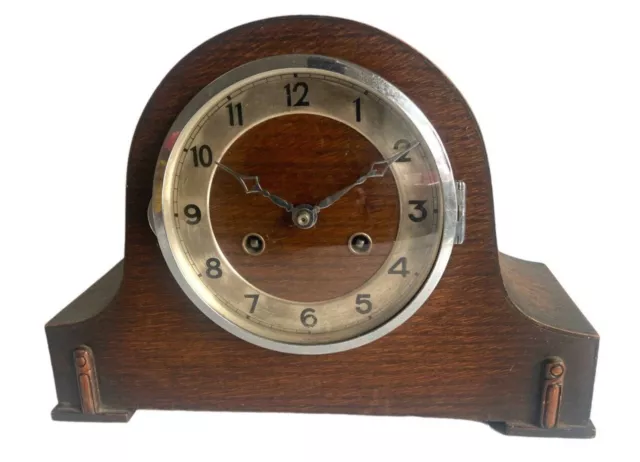 Vintage Clock Desk Mantel Mantle Shelf chime gong chiming with Pendulum