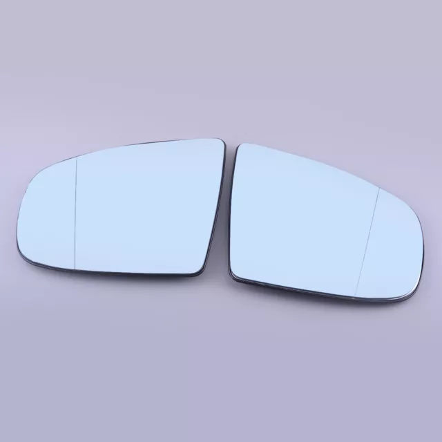 1Pair Car Blue Side Door Wing Mirror Glass Heated Fit For BMW X5 E70 X6 E71 E72