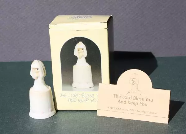 Bride Figurine Enesco Thimble1985 Samuel J Butcher Vintage Precious Moments CUTE