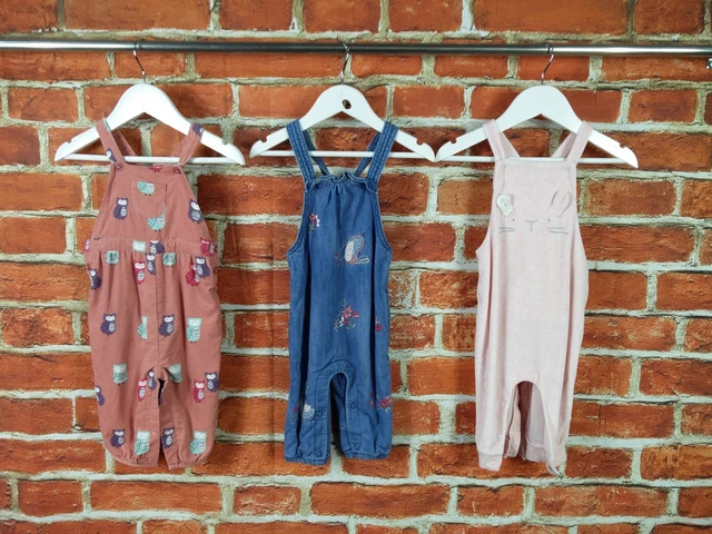 Baby Girls Bundle Age 6-9 Months John Lewis Next Romper Dungarees Denim  74Cm