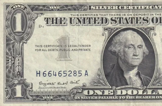 H66465285A  1957A One Silver Certificate In Good Condition.