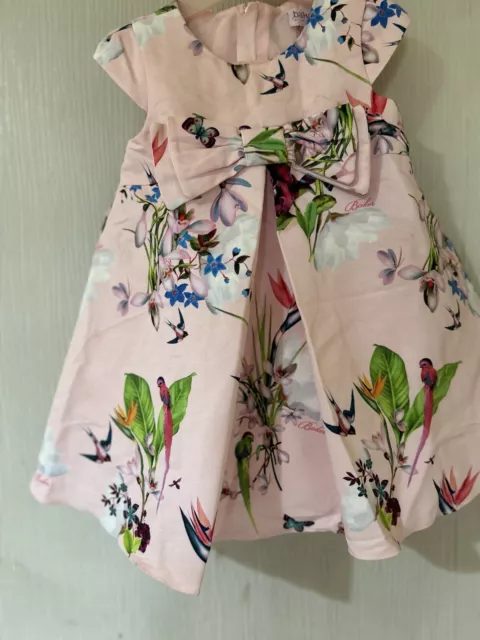 Ted Baker Baby Girl's Pink / Multi Col Floral Dress Age  12-18 Months  Ex Cond