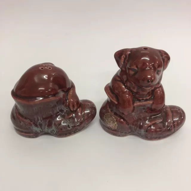 Vintage Lyndale Moss Australian Pottery Puppy Dog Salt And Pepper Shakers AF