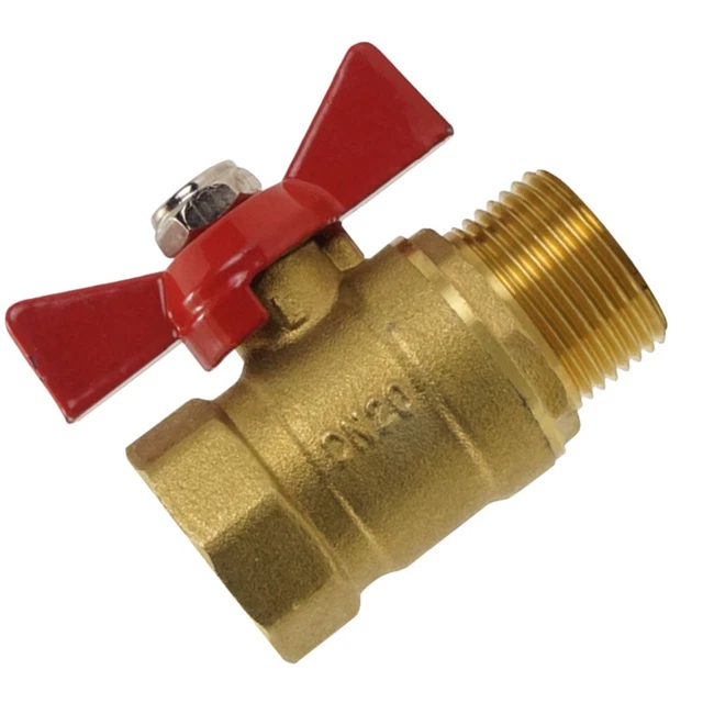1/2Inch 3/4Inch Ball Valve Wing Handle Red IG AG Shut-off Valve Ball Valve Brass