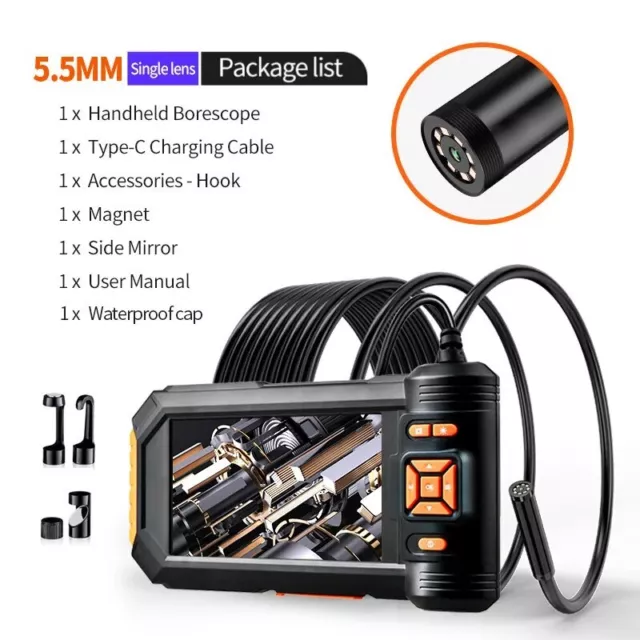 1080P Digital Endoscope With LED Screen Inspection Camera Single & Dual Lens