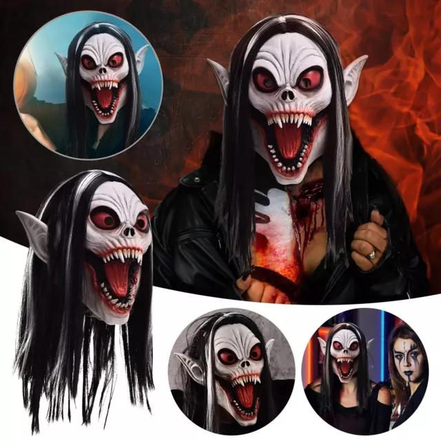 Halloween Demon Vampire Full Head Latex Mask Horror  Costume Cosplay Party Prop