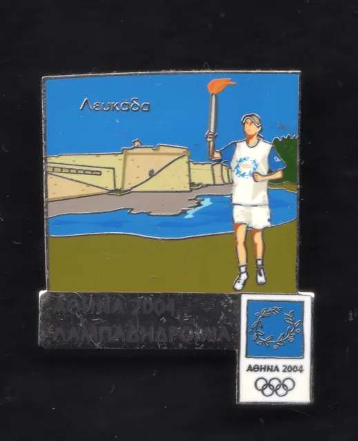 ATHENS 2004 OLYMPIC Games. Torch Relay Pin. Greek Flag, Greek Map. As ...