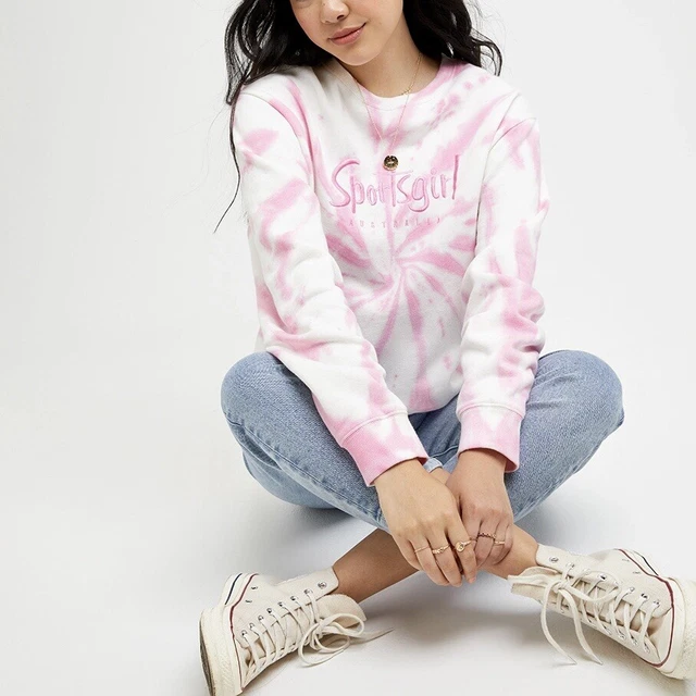 NEW SPORTSGIRL LOGO Tie Dye Jumper Classic Cotton Size Large Women