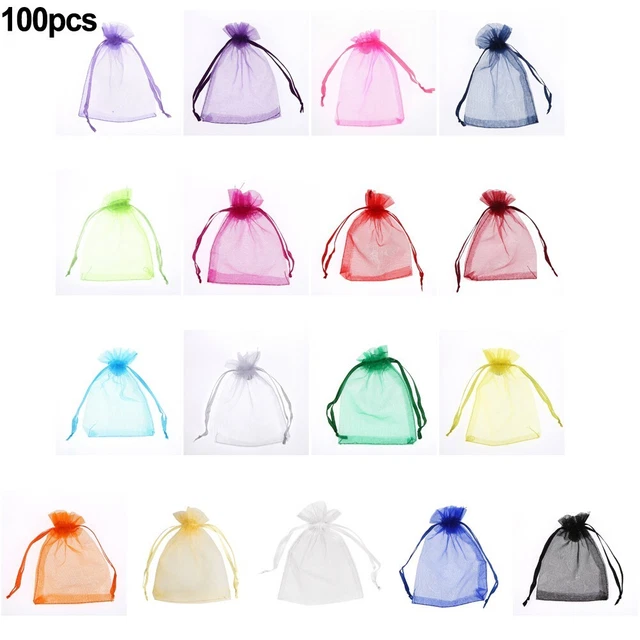 100 X/Set Organza Bag Gift Bags Wedding Party Favour Candy Jewellery Pouch New