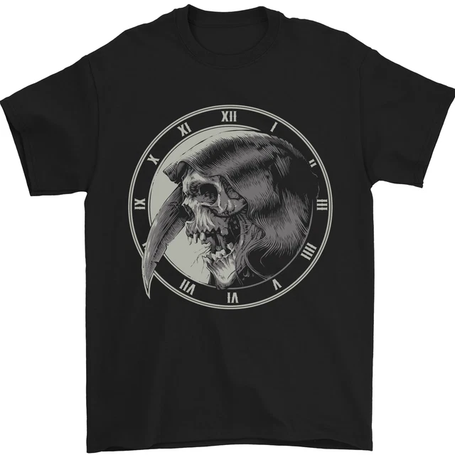 Grim Reaper Orologio Teschio Biker Gotico Demone Da Uomo Cotone Gildan